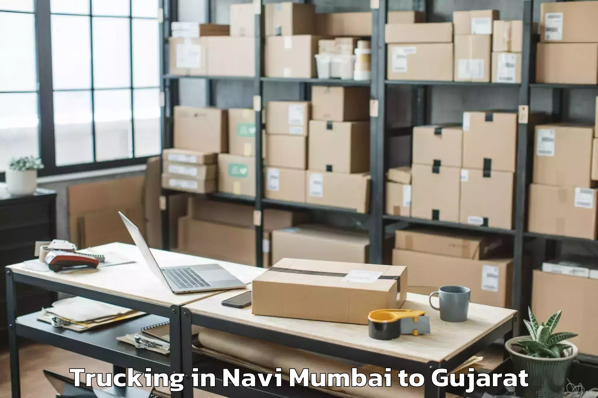 Book Your Navi Mumbai to Dhuvaran Trucking Today